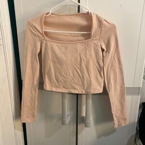 Cream color long sleeve crop top